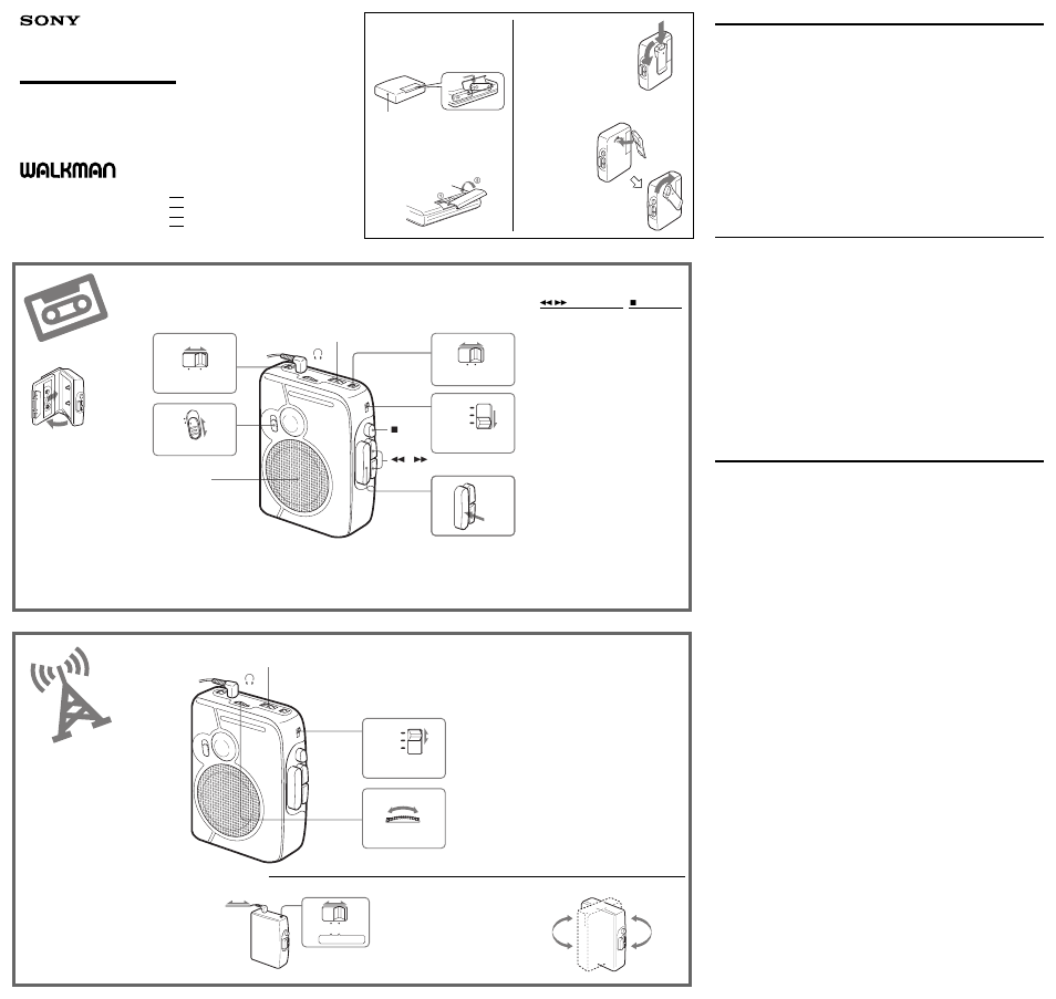 Sony WM-SP1 Manuale d'uso | Pagine: 2