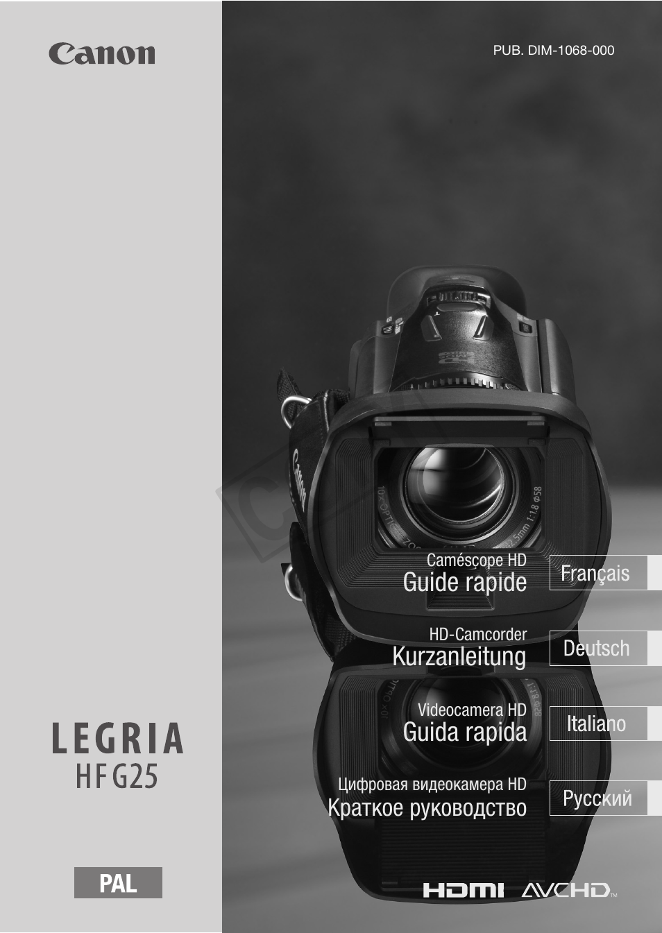 Canon LEGRIA HF G25 Manuale d'uso | Pagine: 41