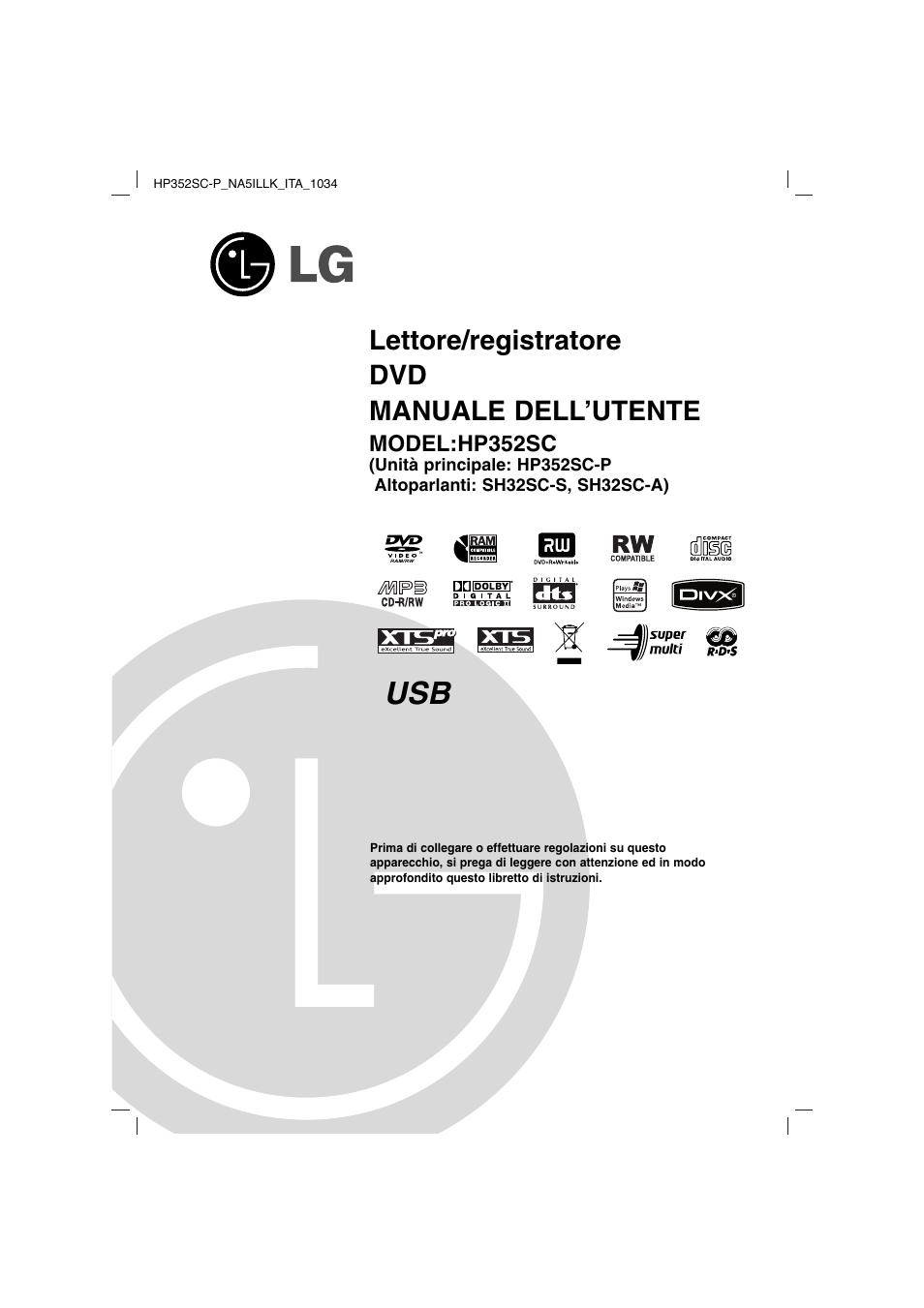 LG HP352SC Manuale d'uso | Pagine: 54