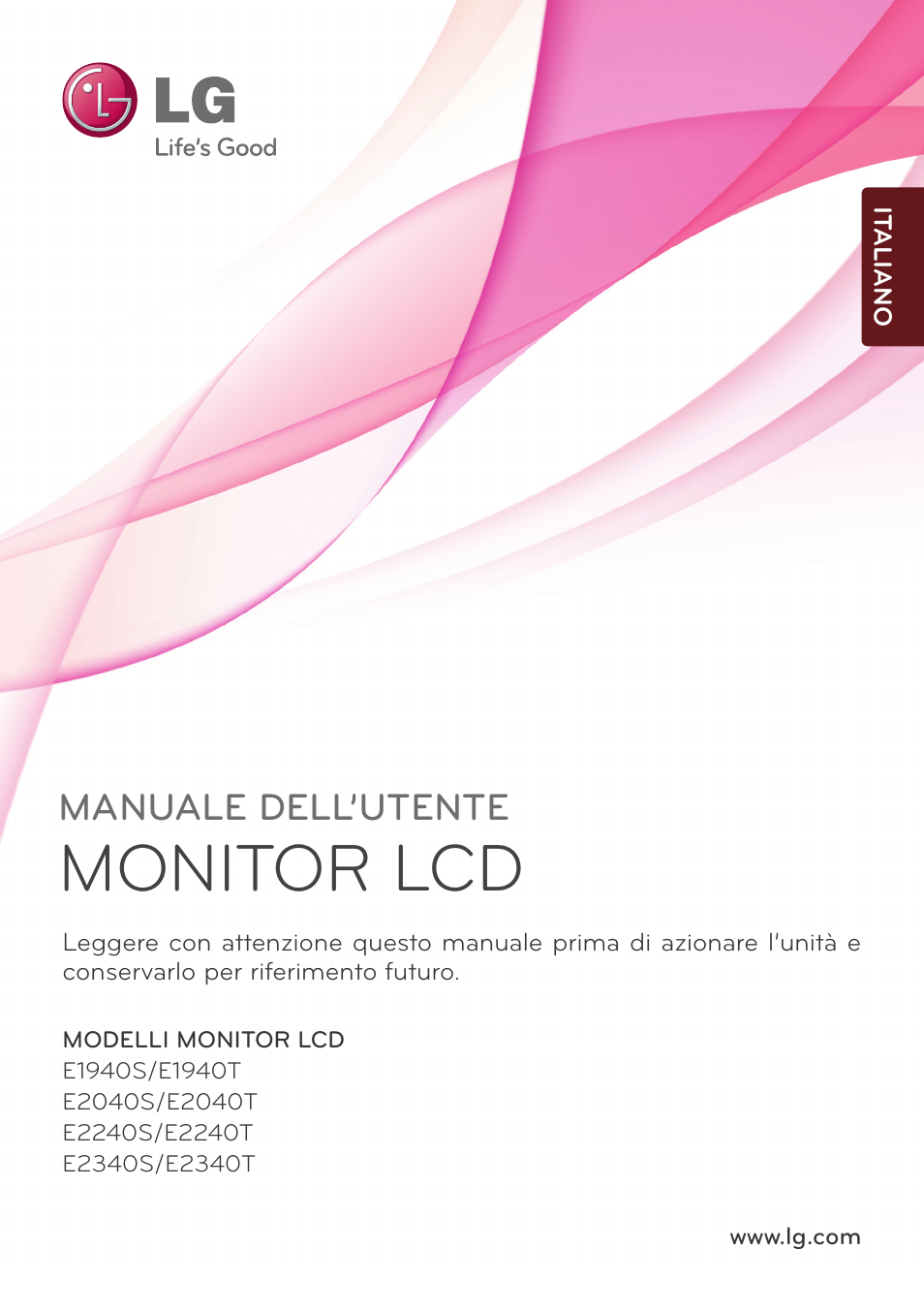 LG E2240S-PN Manuale d'uso | Pagine: 39