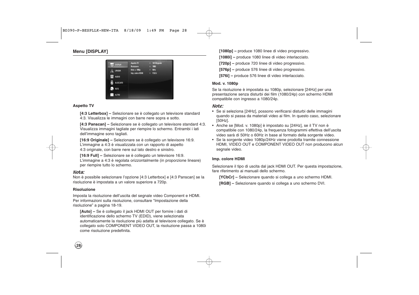 LG BD390 Manuale d'uso | Pagina 28 / 60