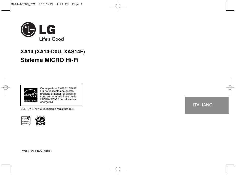 LG XA14 Manuale d'uso | Pagine: 10