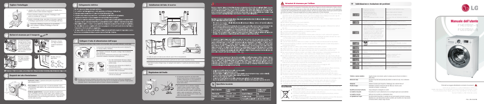 LG F1403TDS Manuale d'uso | Pagine: 2