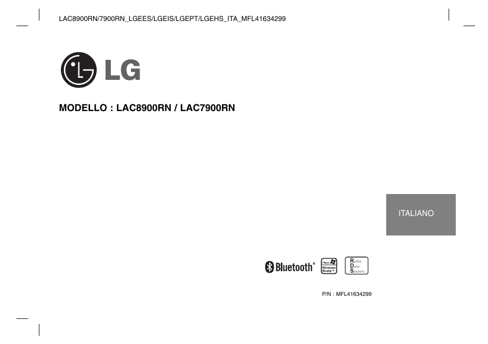 LG LAC7900RN Manuale d'uso | Pagine: 20