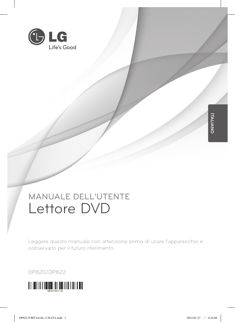 LG DP822 Manuale d'uso | Pagine: 22