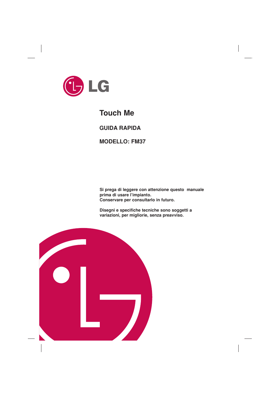 LG FM37 Manuale d'uso | Pagine: 49