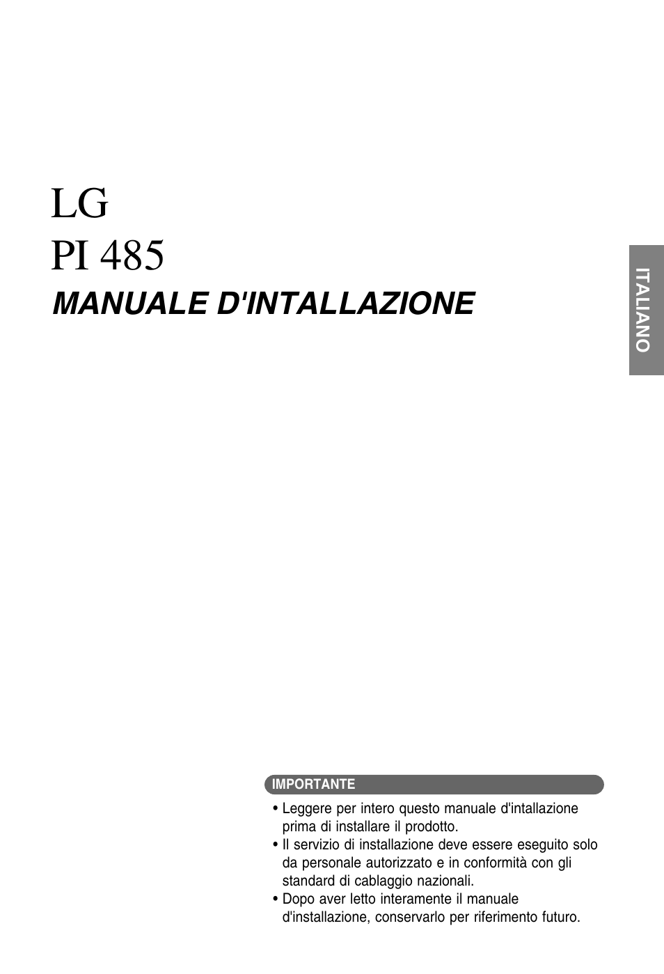 LG PMNFP14A1 Manuale d'uso | Pagine: 13