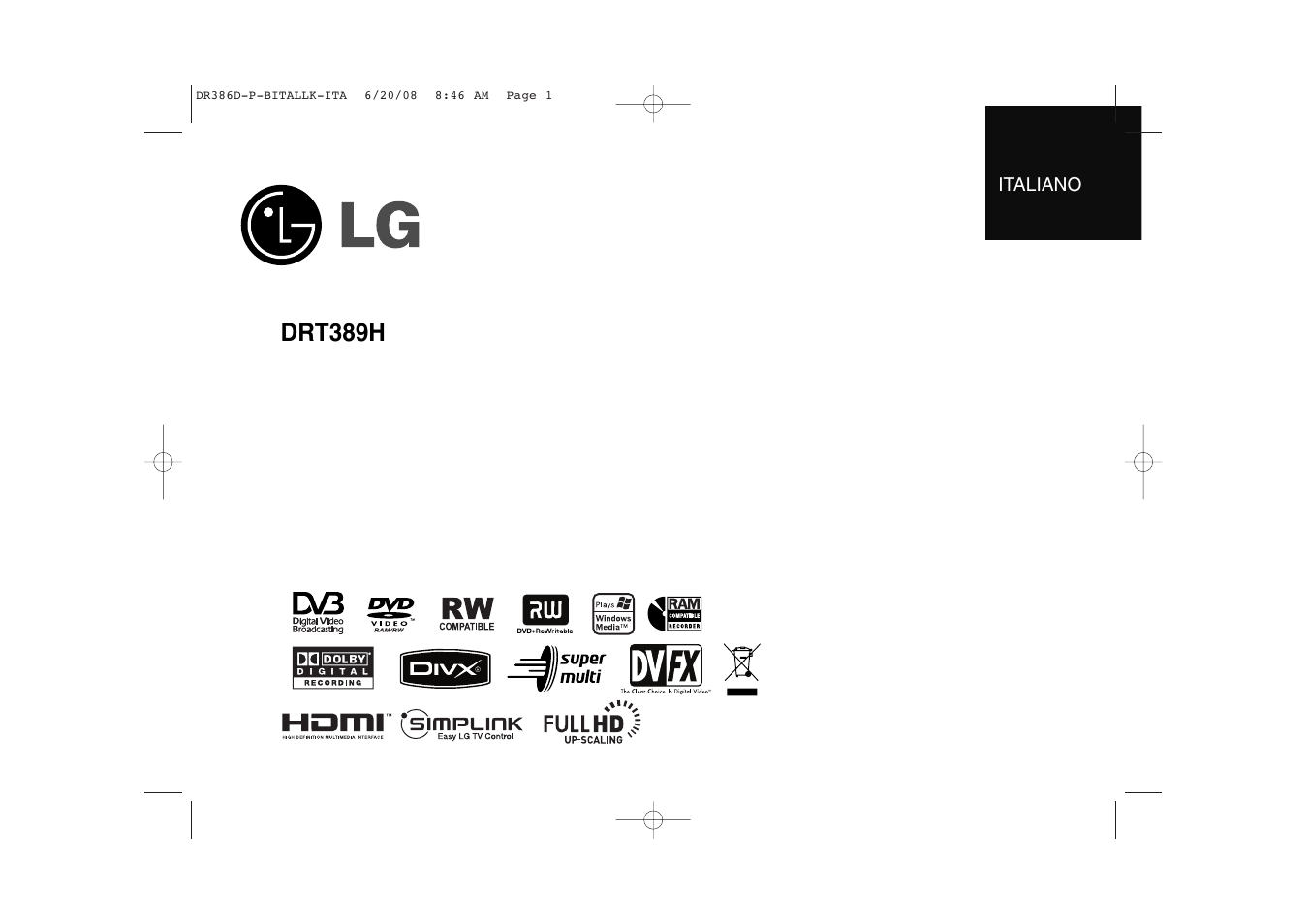 LG DRT389H Manuale d'uso | Pagine: 40