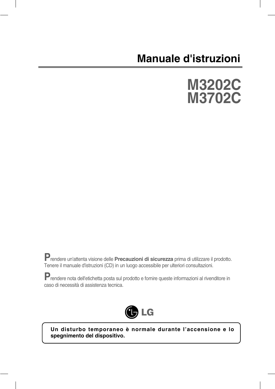 LG M3702C-BA Manuale d'uso | Pagine: 67