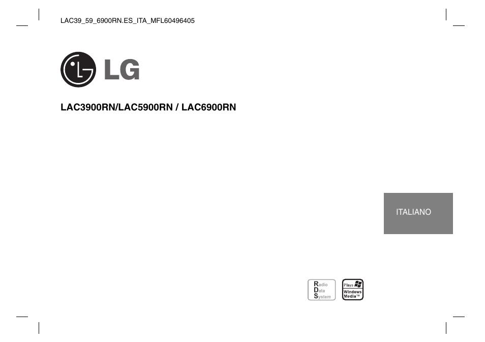 LG LAC5900RN Manuale d'uso | Pagine: 16