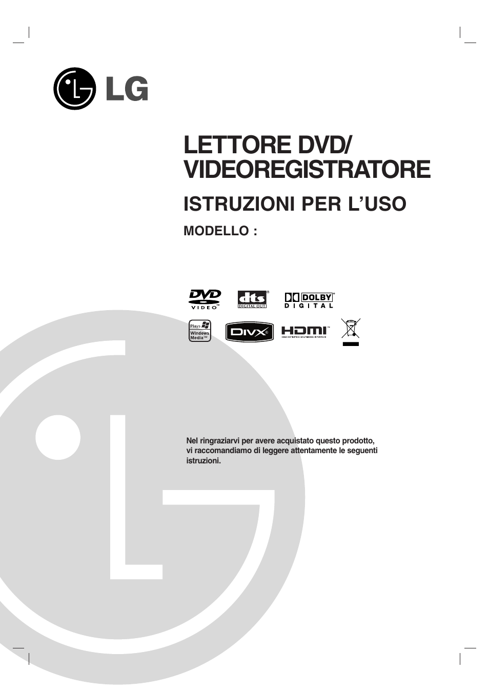 LG V390H Manuale d'uso | Pagine: 37