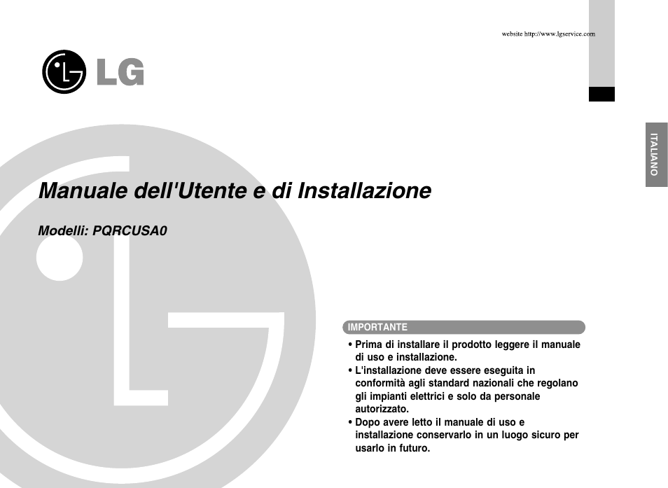 LG PQRCUSA0 Manuale d'uso | Pagine: 27