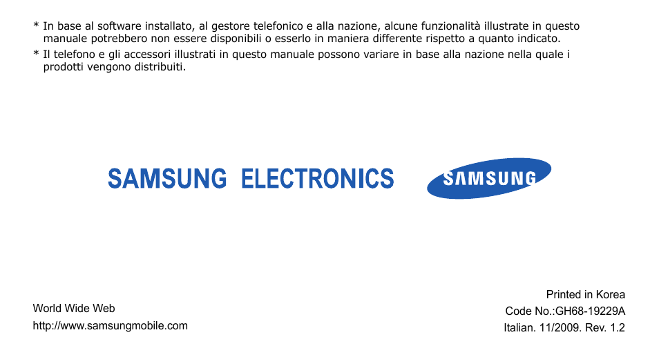 Samsung SGH-U800 Manuale d'uso | Pagine: 60