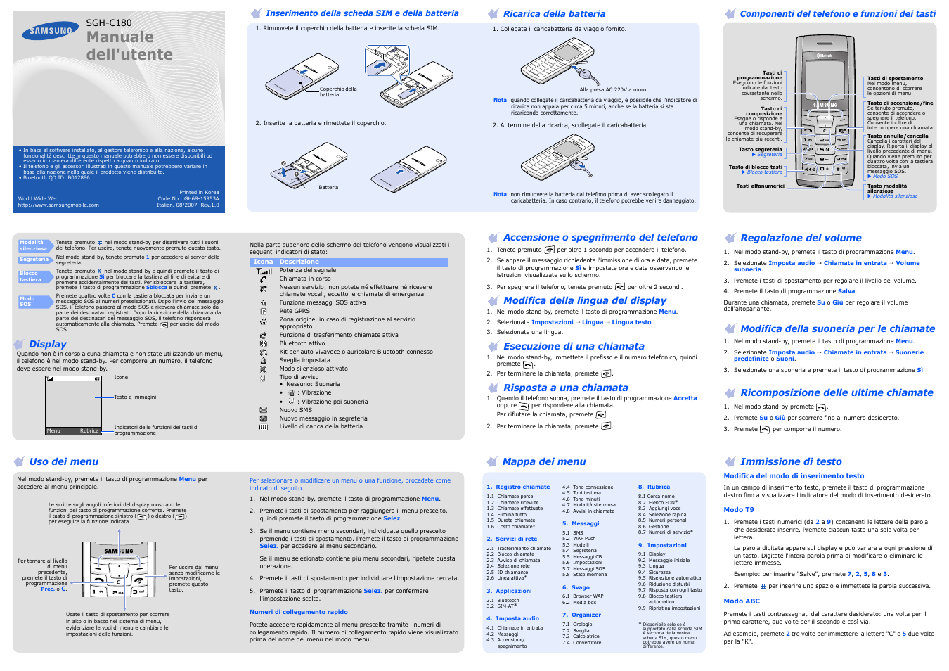 Samsung SGH-C180 Manuale d'uso | Pagine: 2