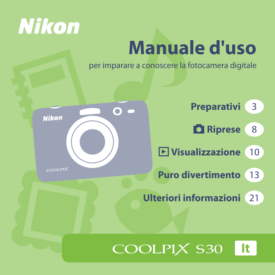 Nikon Coolpix S30 Manuale d'uso | Pagine: 40