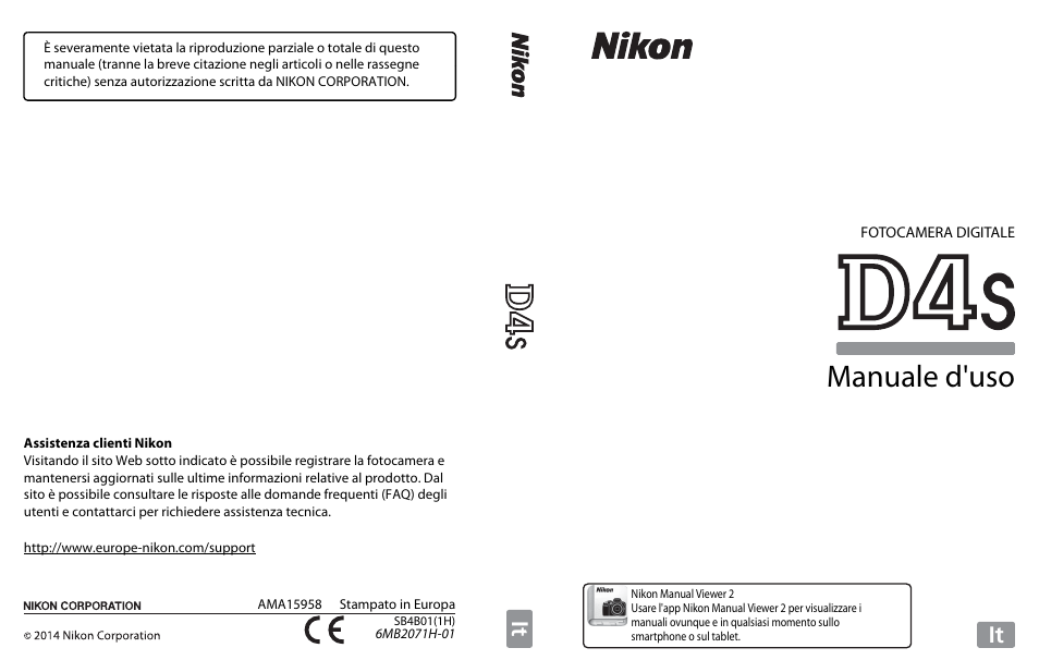 Nikon D4S Manuale d'uso | Pagine: 500