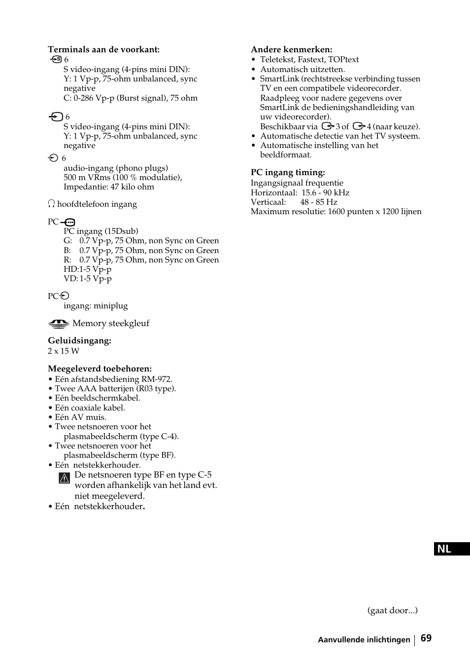 Sony KE-42MR1 Manuale d'uso | Pagina 145 / 302