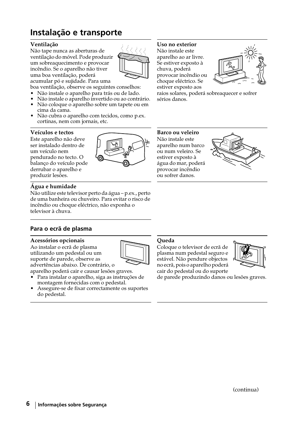 Instalação e transporte | Sony KE-42MR1 Manuale d'uso | Pagina 157 / 302
