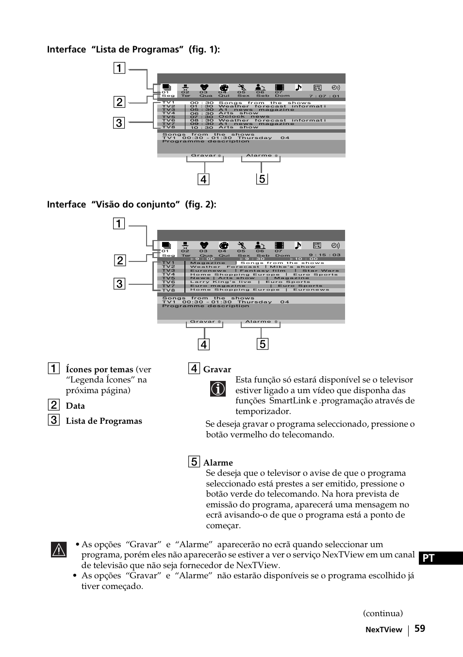 Data, Lista de programas, Continua) | Nextview | Sony KE-42MR1 Manuale d'uso | Pagina 210 / 302