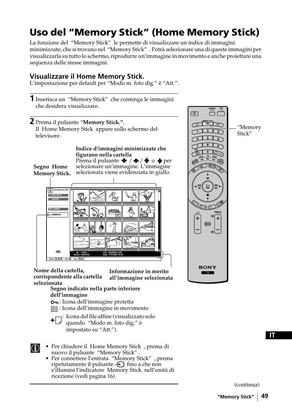 Sony KE-42MR1 Manuale d'uso | Pagina 50 / 302
