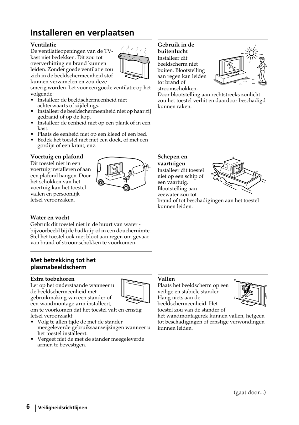 Installeren en verplaatsen | Sony KE-42MR1 Manuale d'uso | Pagina 82 / 302