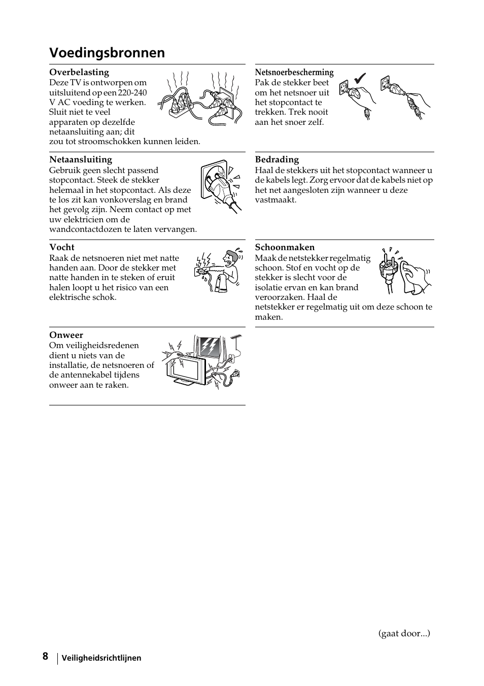 Voedingsbronnen | Sony KE-42MR1 Manuale d'uso | Pagina 84 / 302