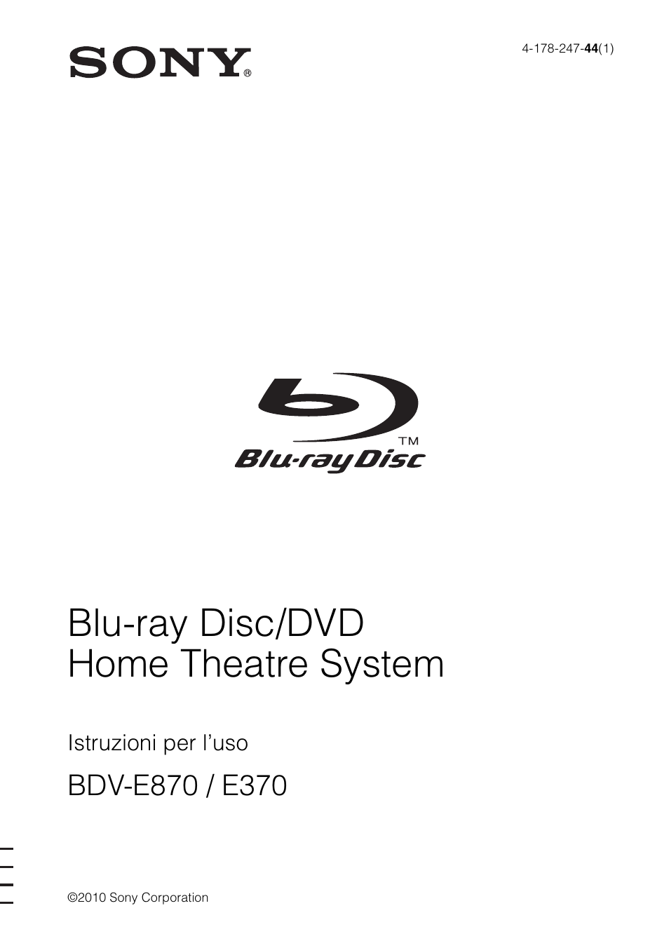 Sony BDV-E370 Manuale d'uso | Pagine: 84
