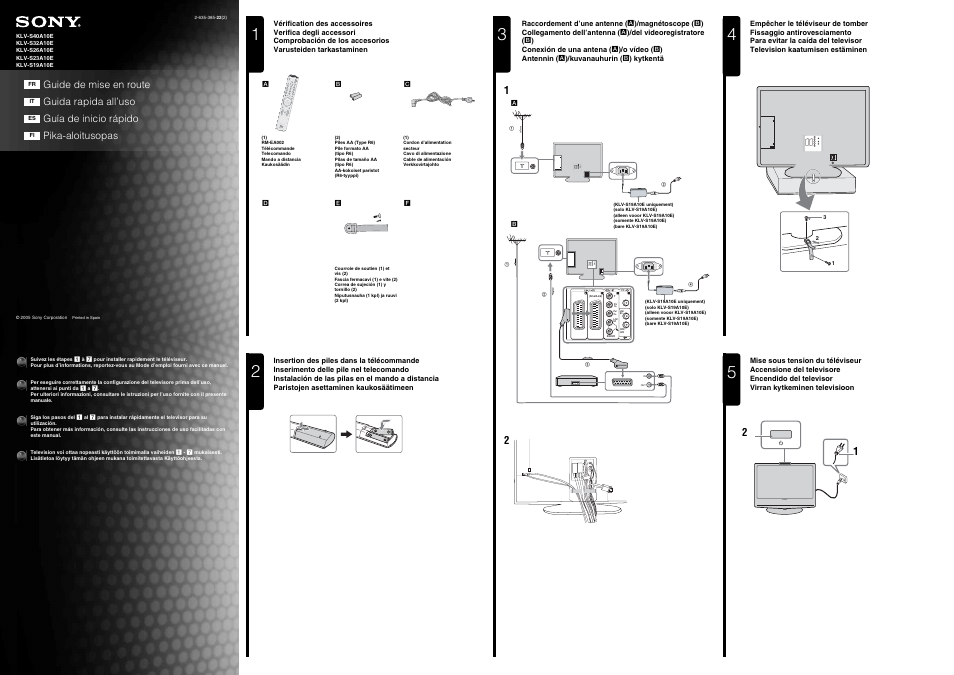 Sony KLV-S19A10E Manuale d'uso | Pagine: 2