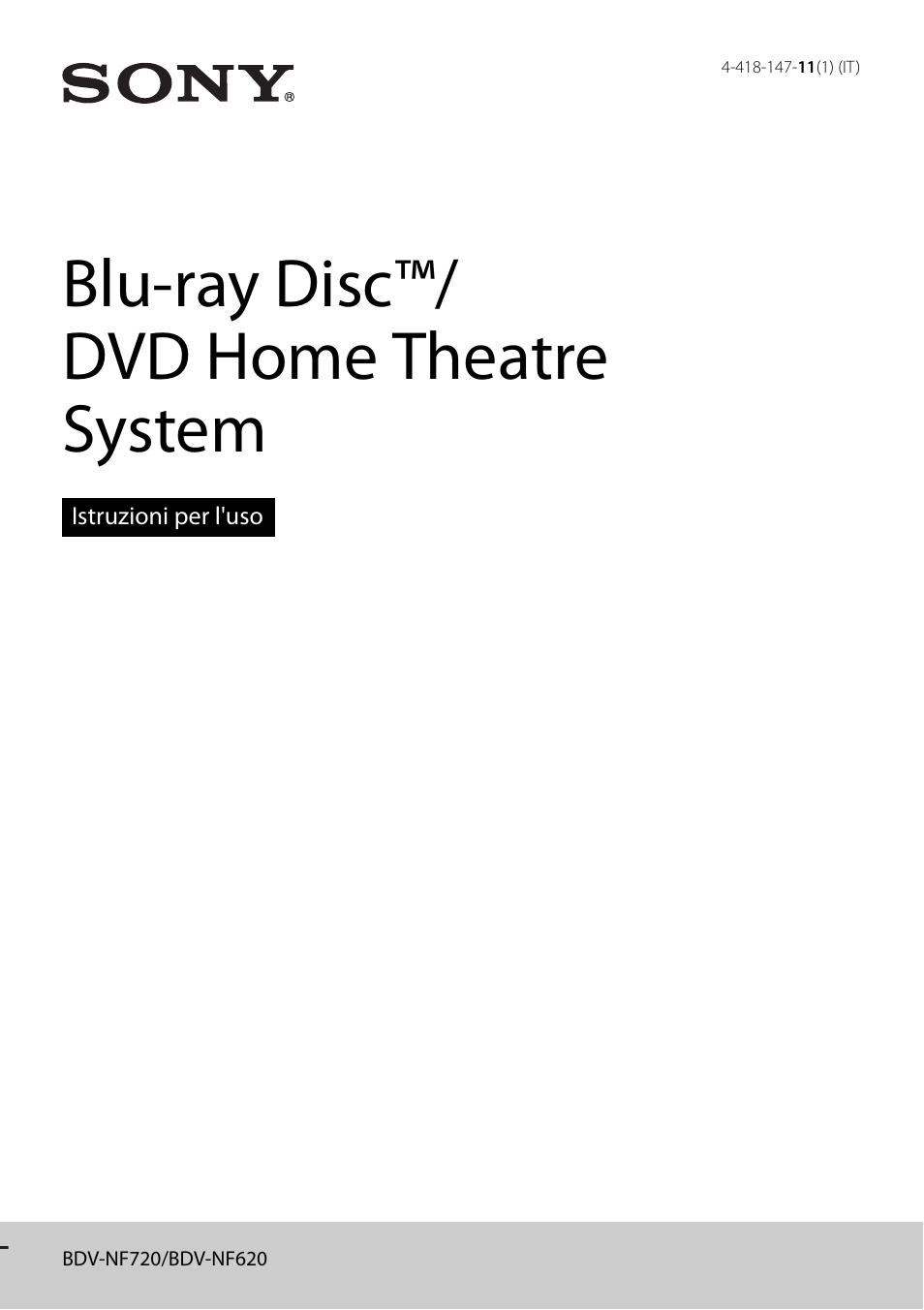 Sony BDV-NF620 Manuale d'uso | Pagine: 62