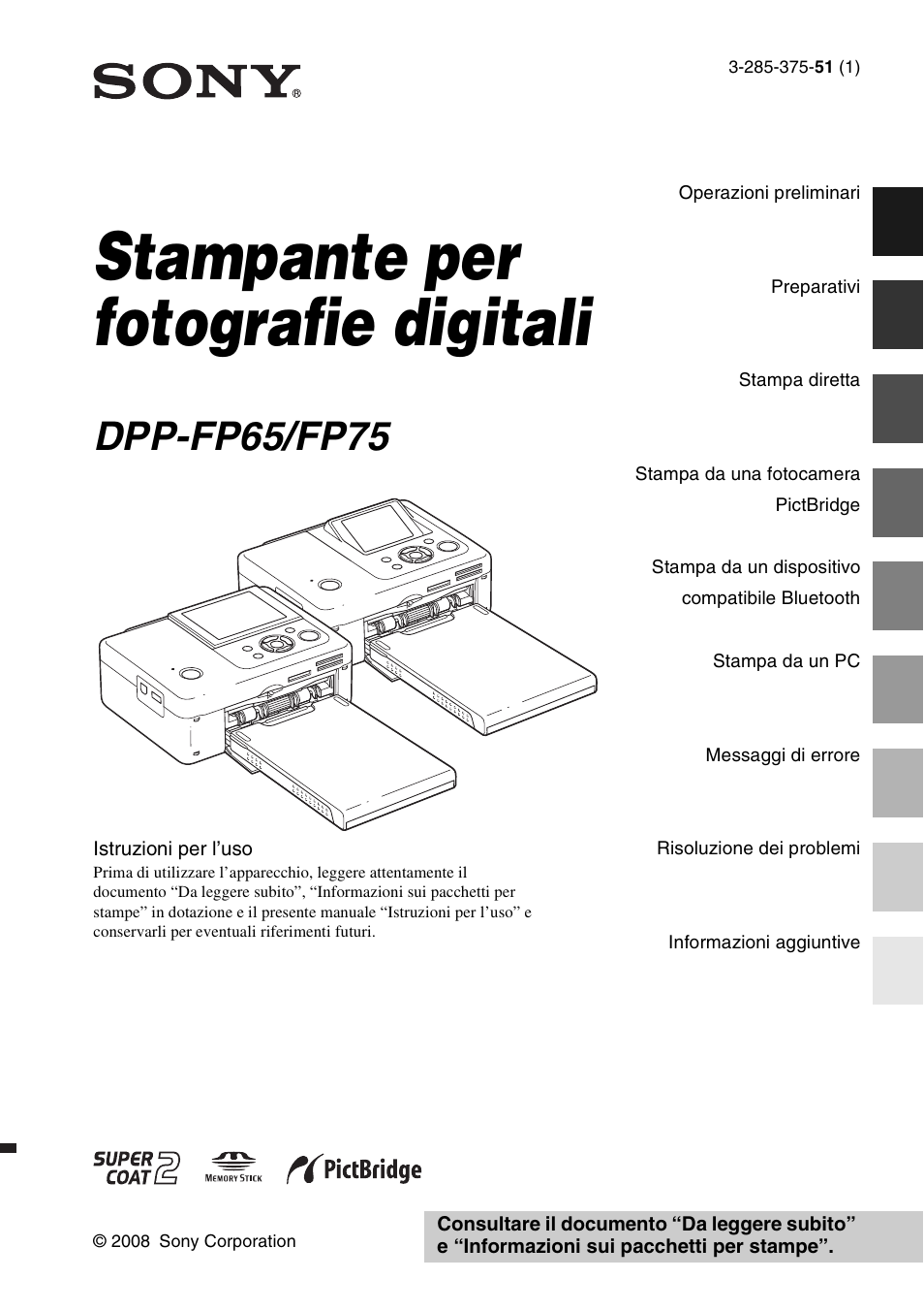 Sony DPP-FP65 Manuale d'uso | Pagine: 72