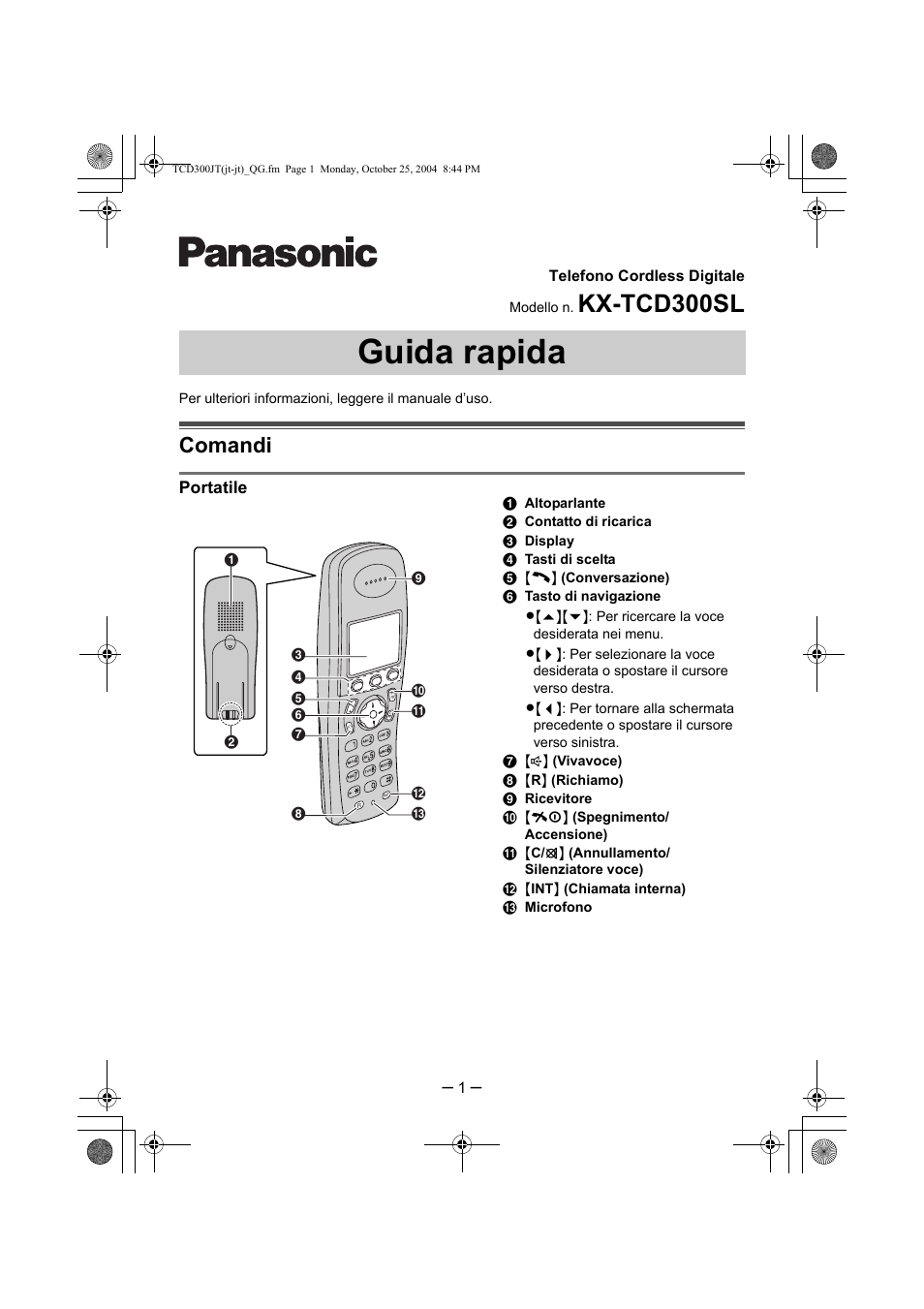 Panasonic KXTCD300SL Manuale d'uso | Pagine: 6