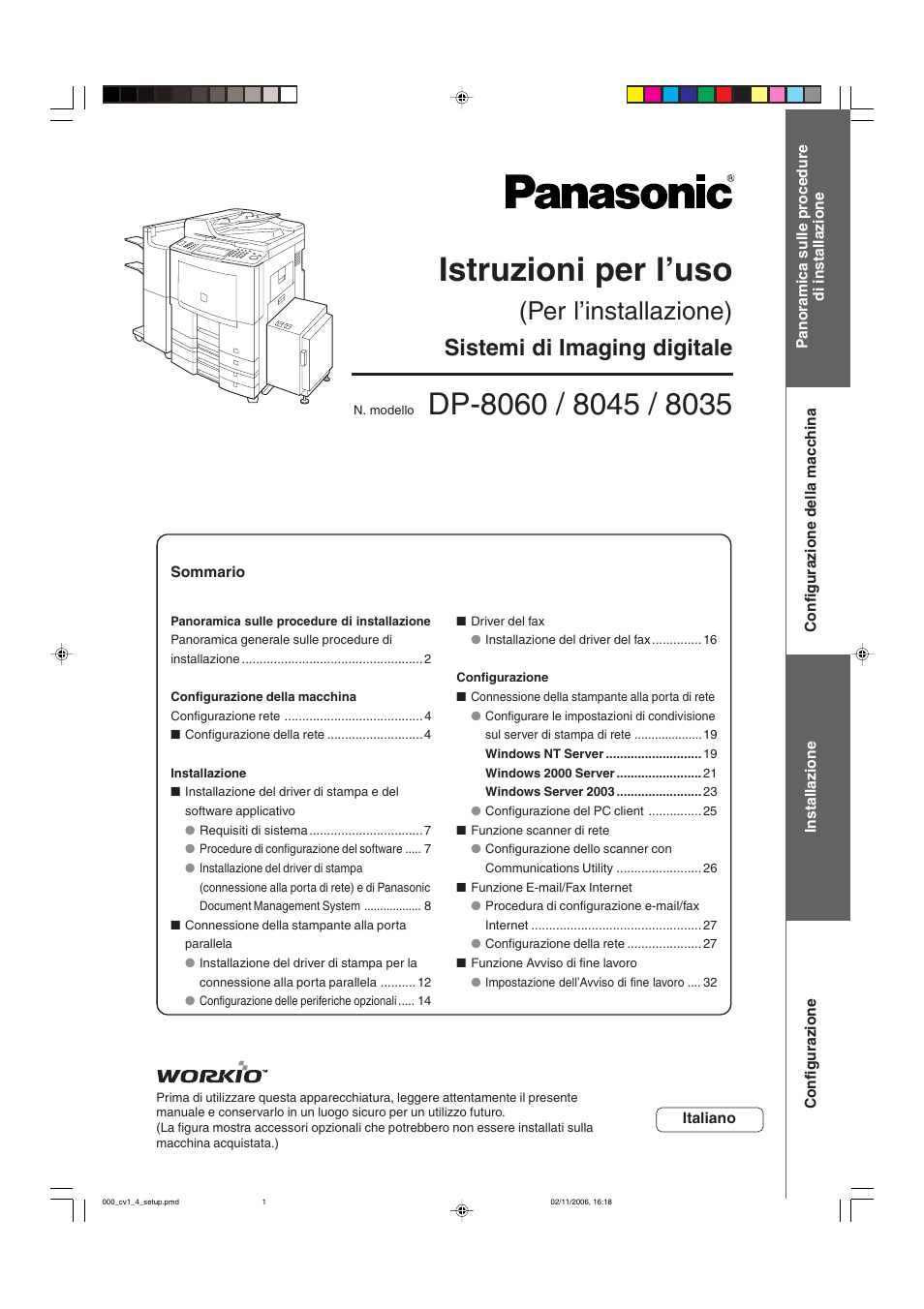 Panasonic DP8035 Manuale d'uso | Pagine: 36
