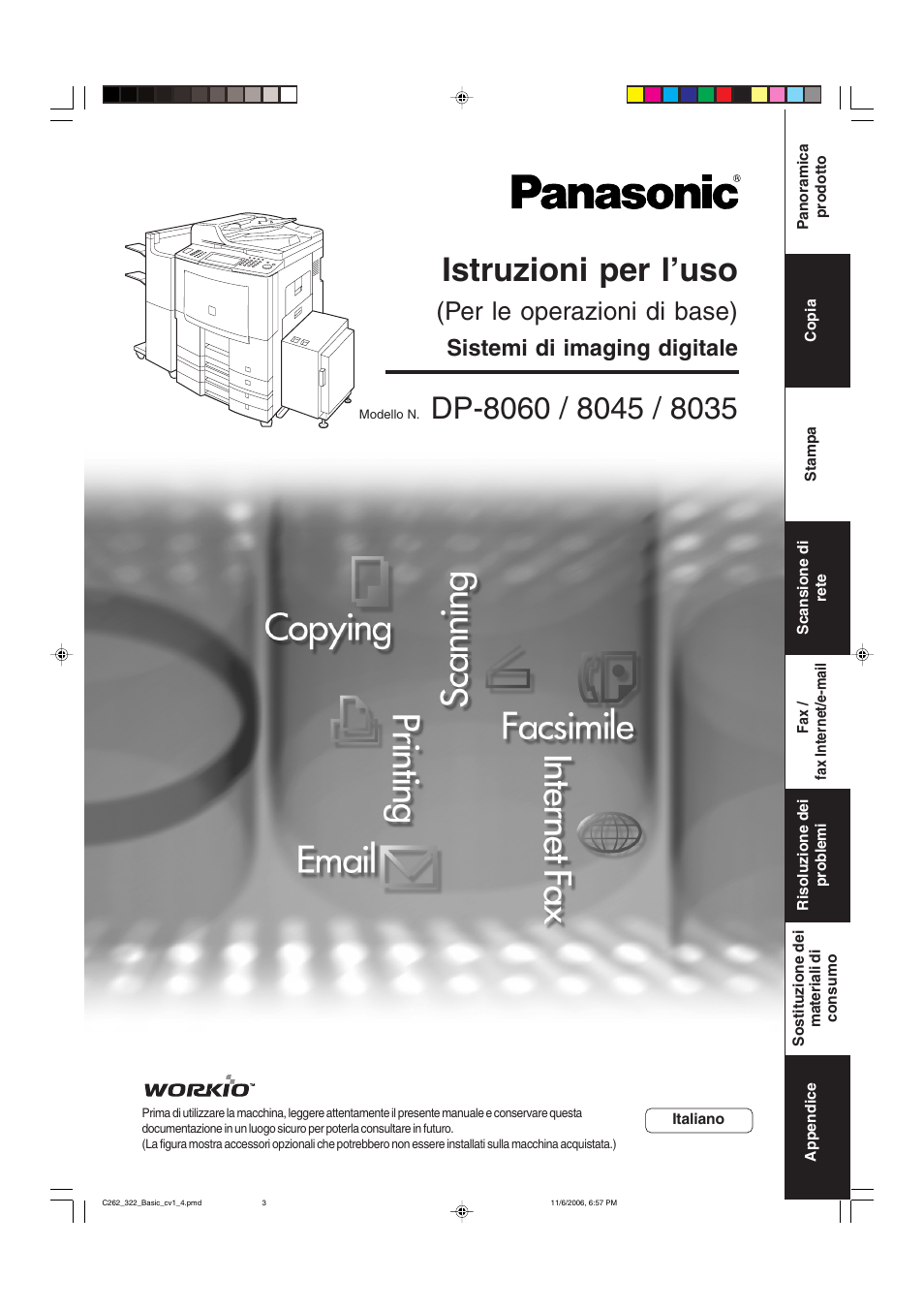 Panasonic DP8060 Manuale d'uso | Pagine: 84