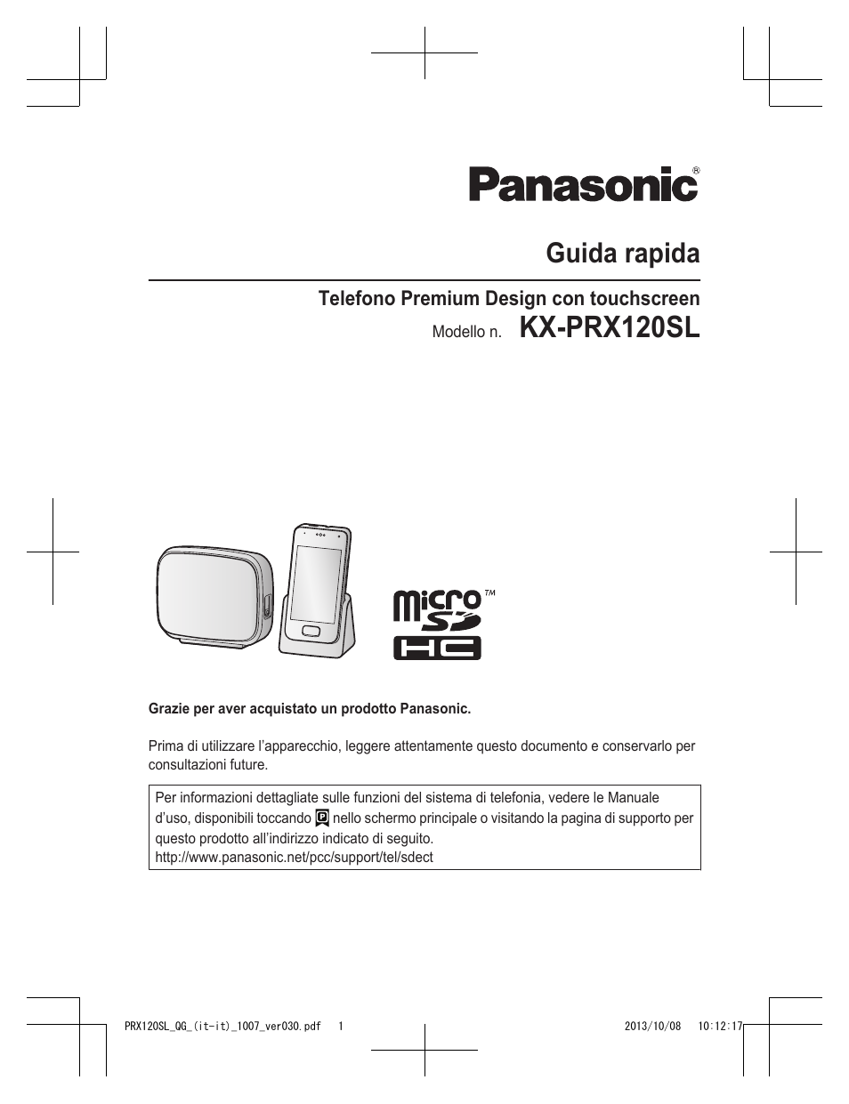 Panasonic KXPRX120SL Manuale d'uso | Pagine: 24