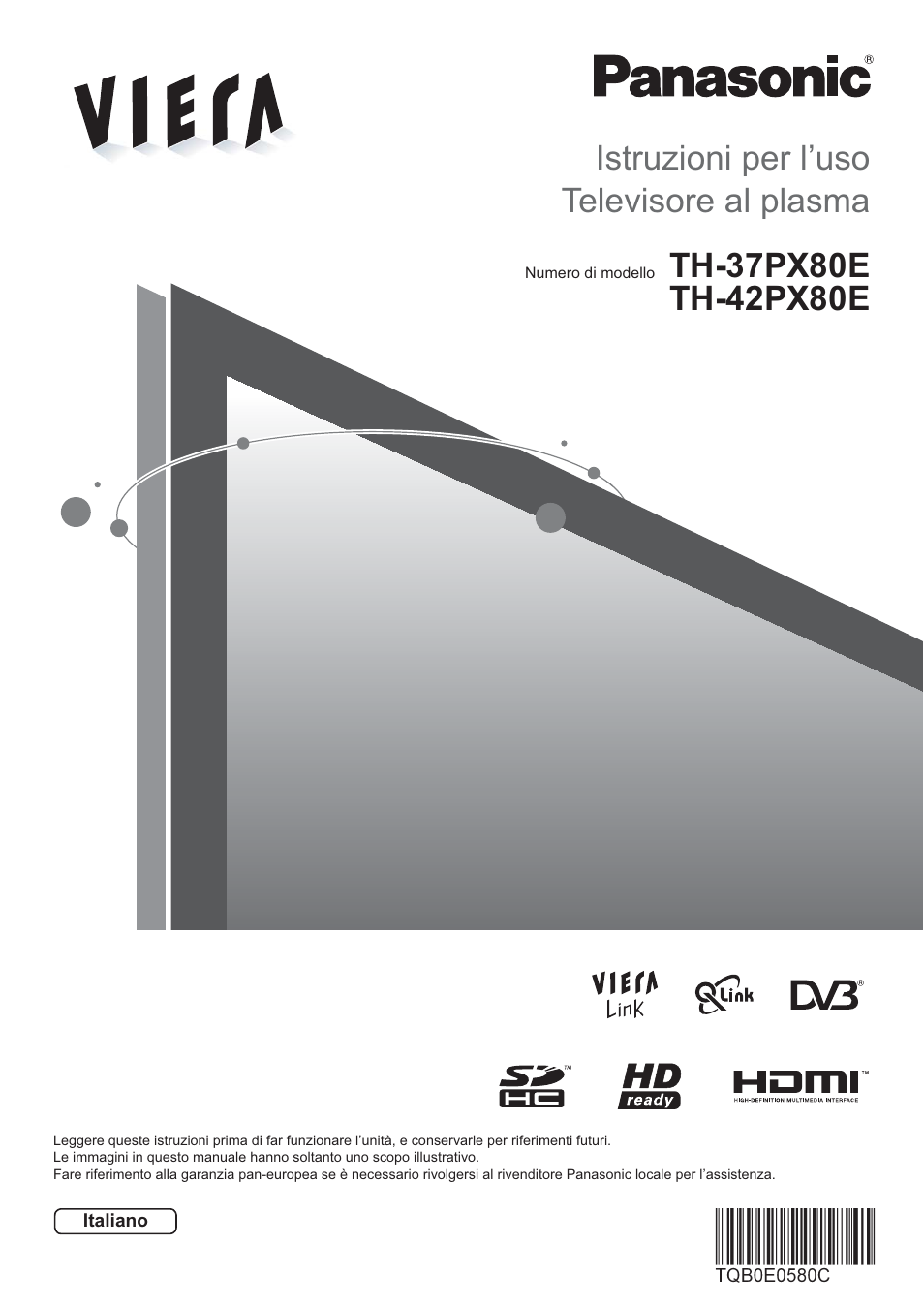 Panasonic TH37PX80E Manuale d'uso | Pagine: 52