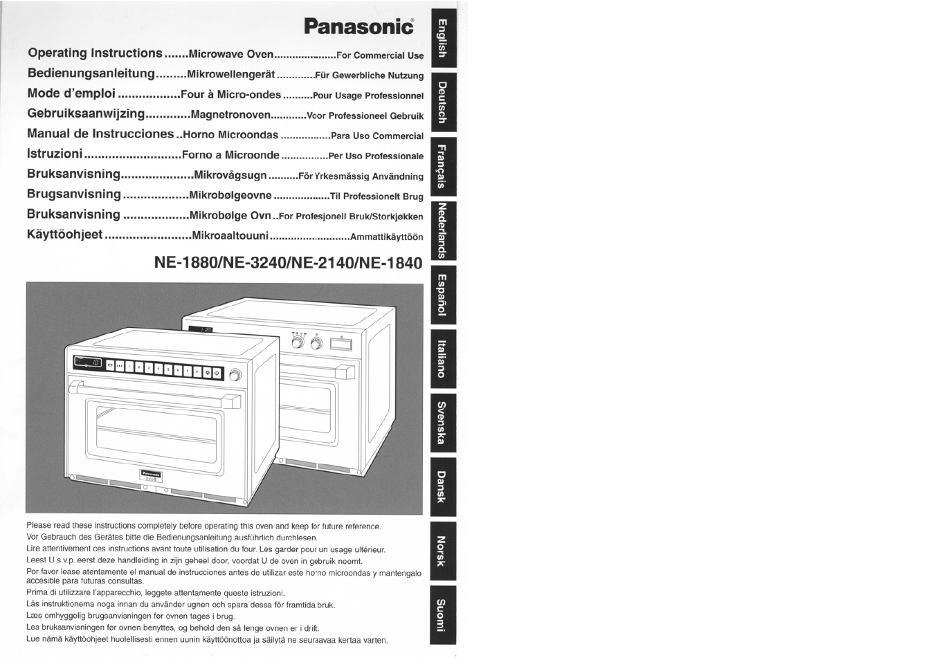 Panasonic NE1880 Manuale d'uso | Pagine: 18