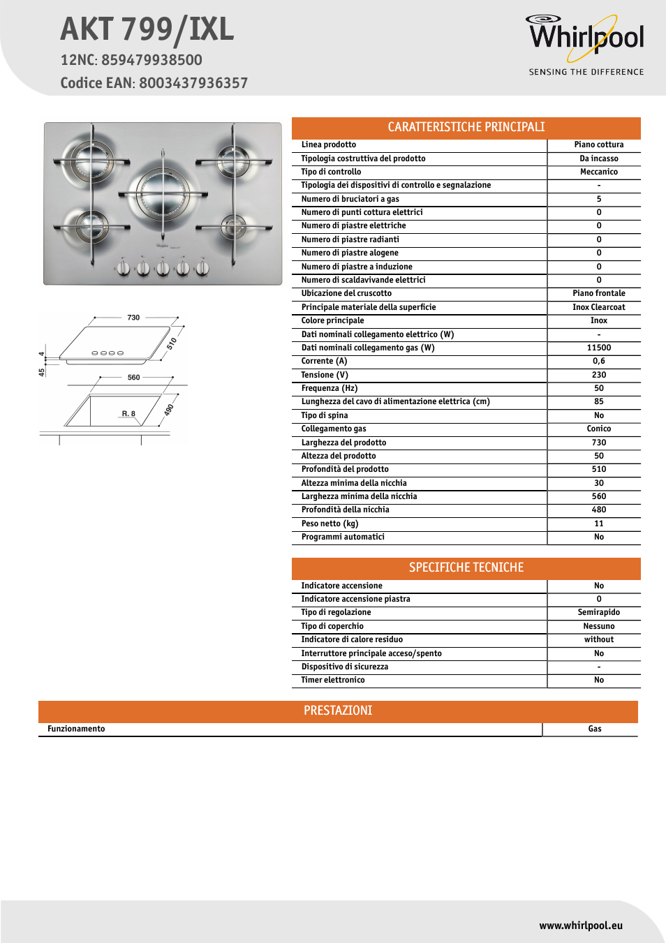 Whirlpool AKT 799-IXL Manuale d'uso | Pagine: 1