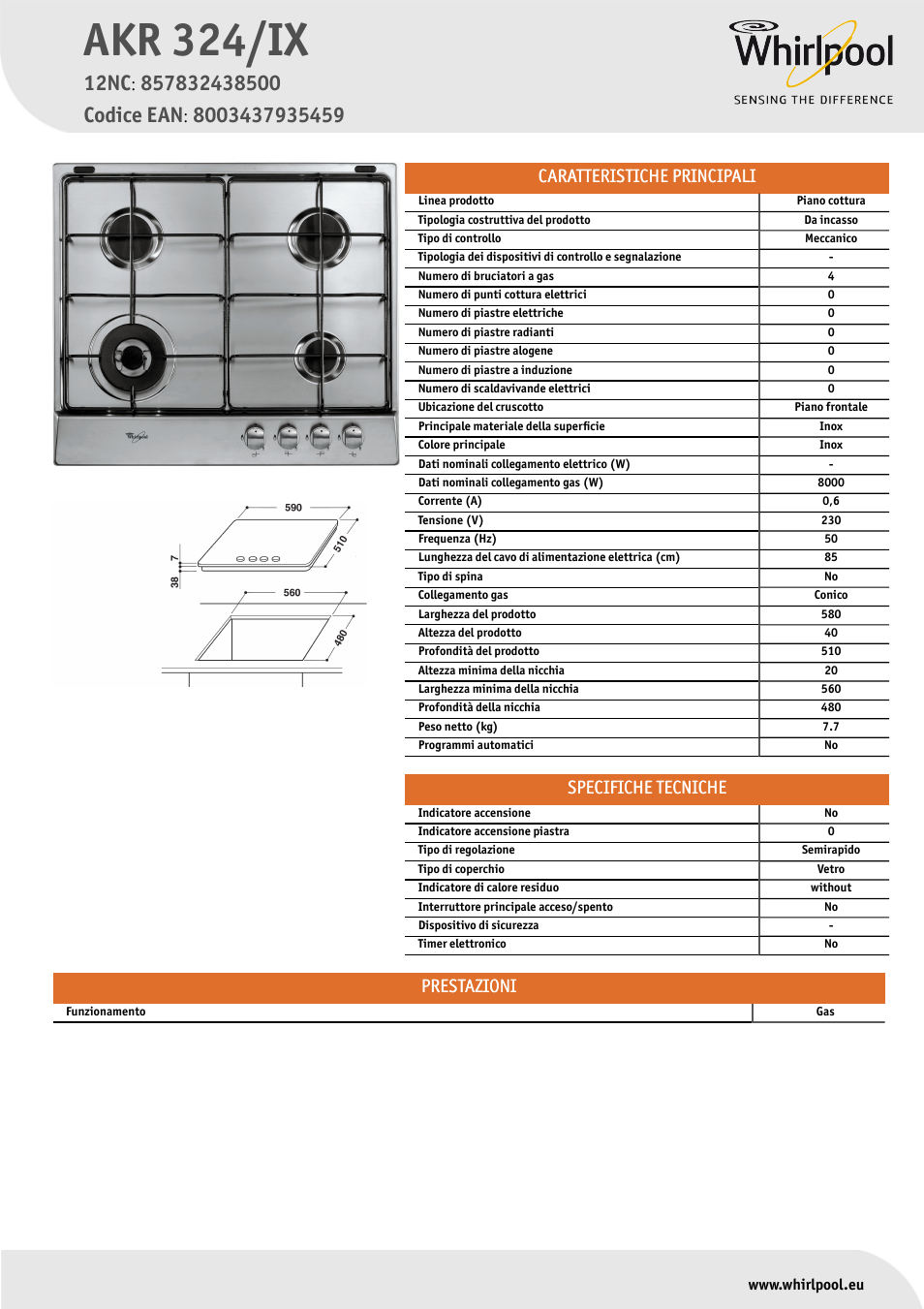 Whirlpool AKR 324-IX Manuale d'uso | Pagine: 1