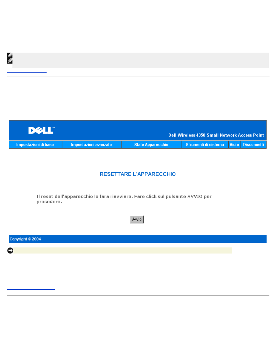 Reset device (reset del dispositivo) | Dell 4350 Network Access Point Manuale d'uso | Pagina 224 / 240