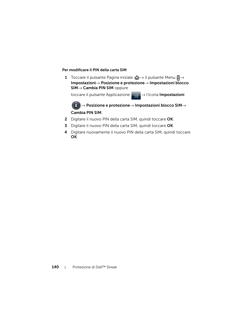 Dell STREAK mobile Manuale d'uso | Pagina 140 / 173