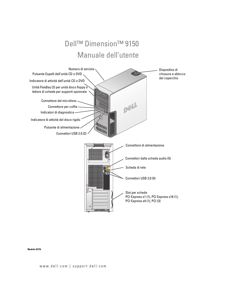 Dell Dimension 9150/XPS 400 Manuale d'uso | Pagine: 162