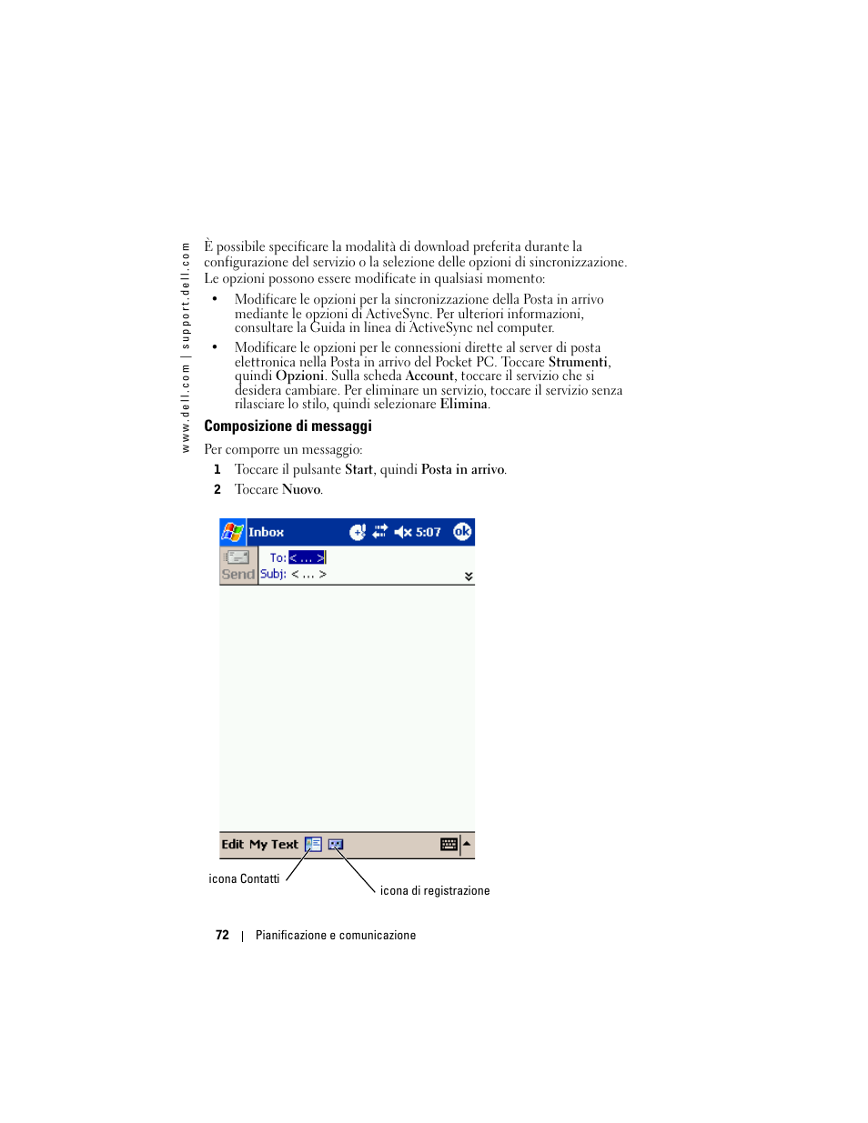 Composizione di messaggi | Dell AXIM X3 Manuale d'uso | Pagina 72 / 154