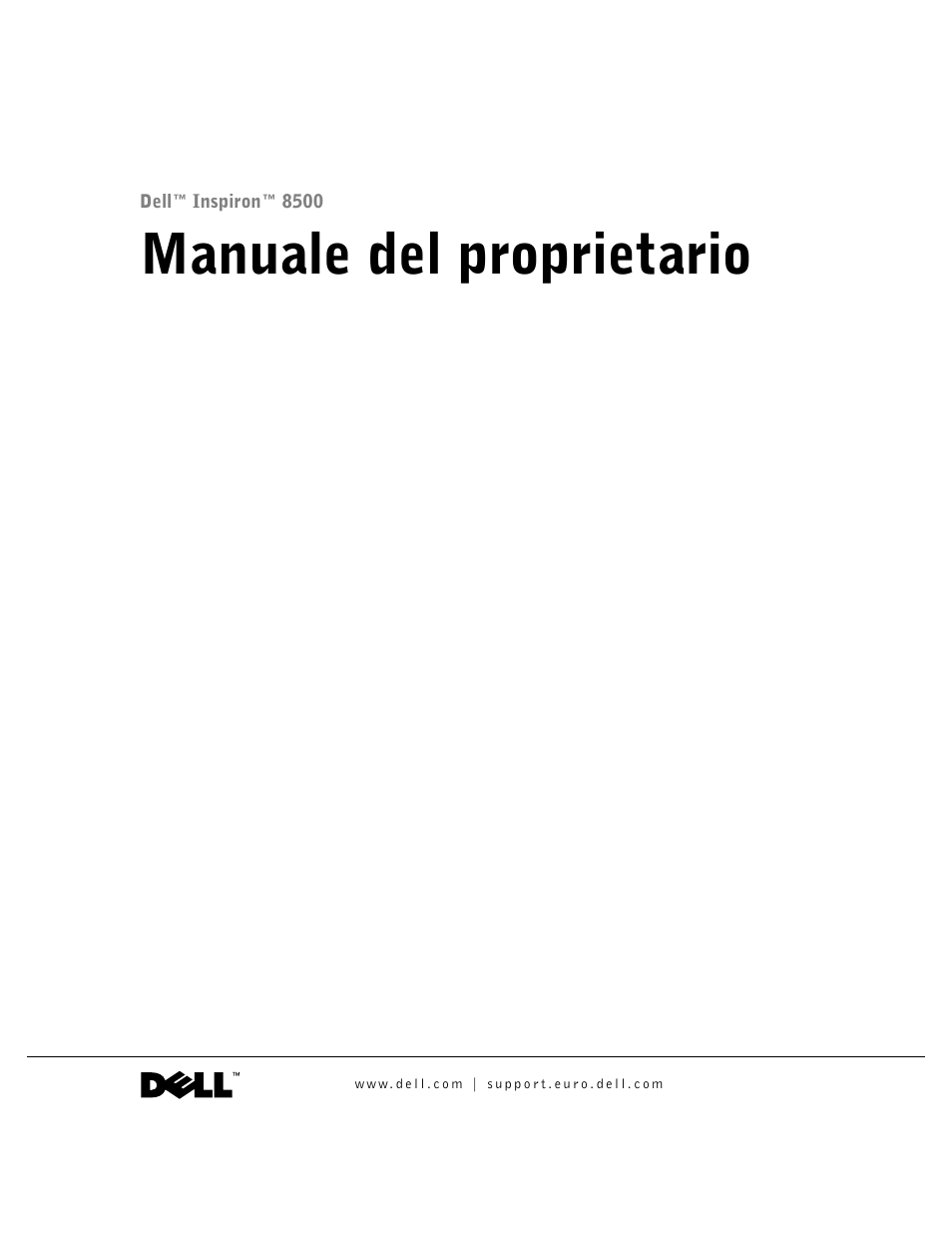 Dell Inspiron 8500 Manuale d'uso | Pagine: 168