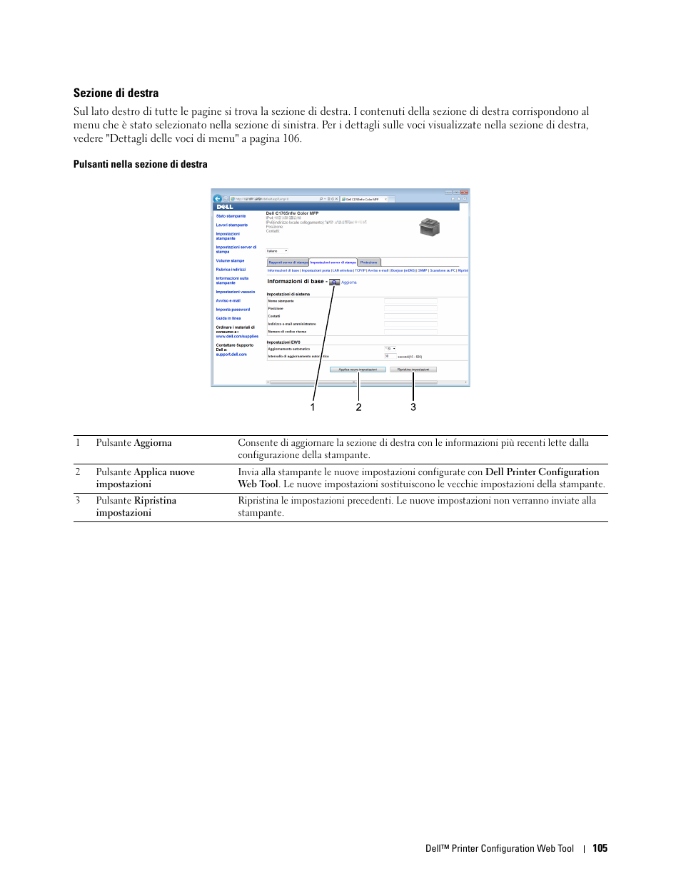 Sezione di destra | Dell C1765NF MFP Laser Printer Manuale d'uso | Pagina 107 / 384