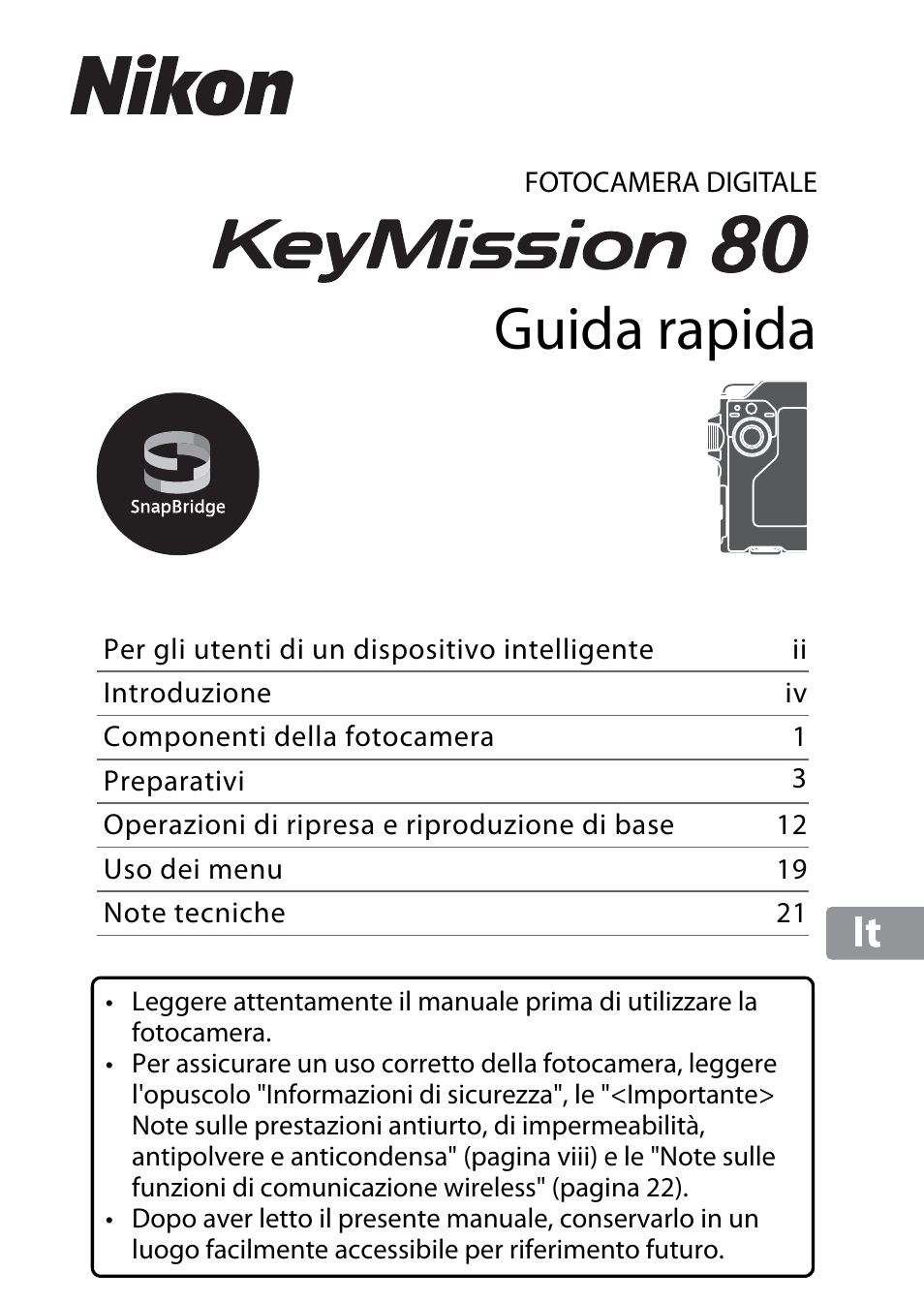 Nikon KeyMission 80 Manuale d'uso | Pagine: 48