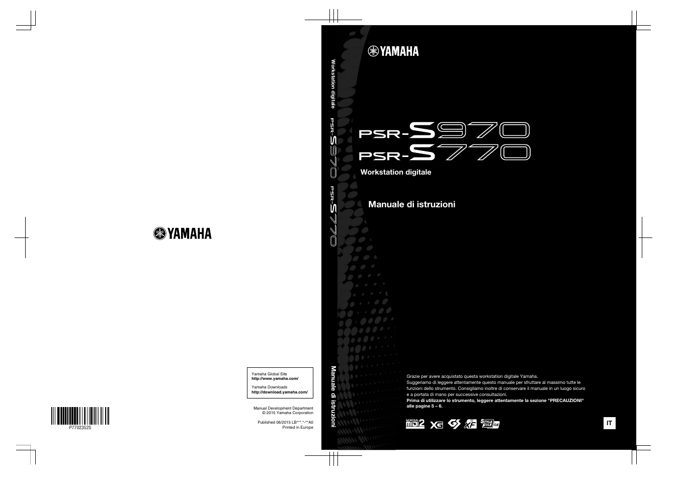 Yamaha PSR-S770 Manuale d'uso | Pagine: 116