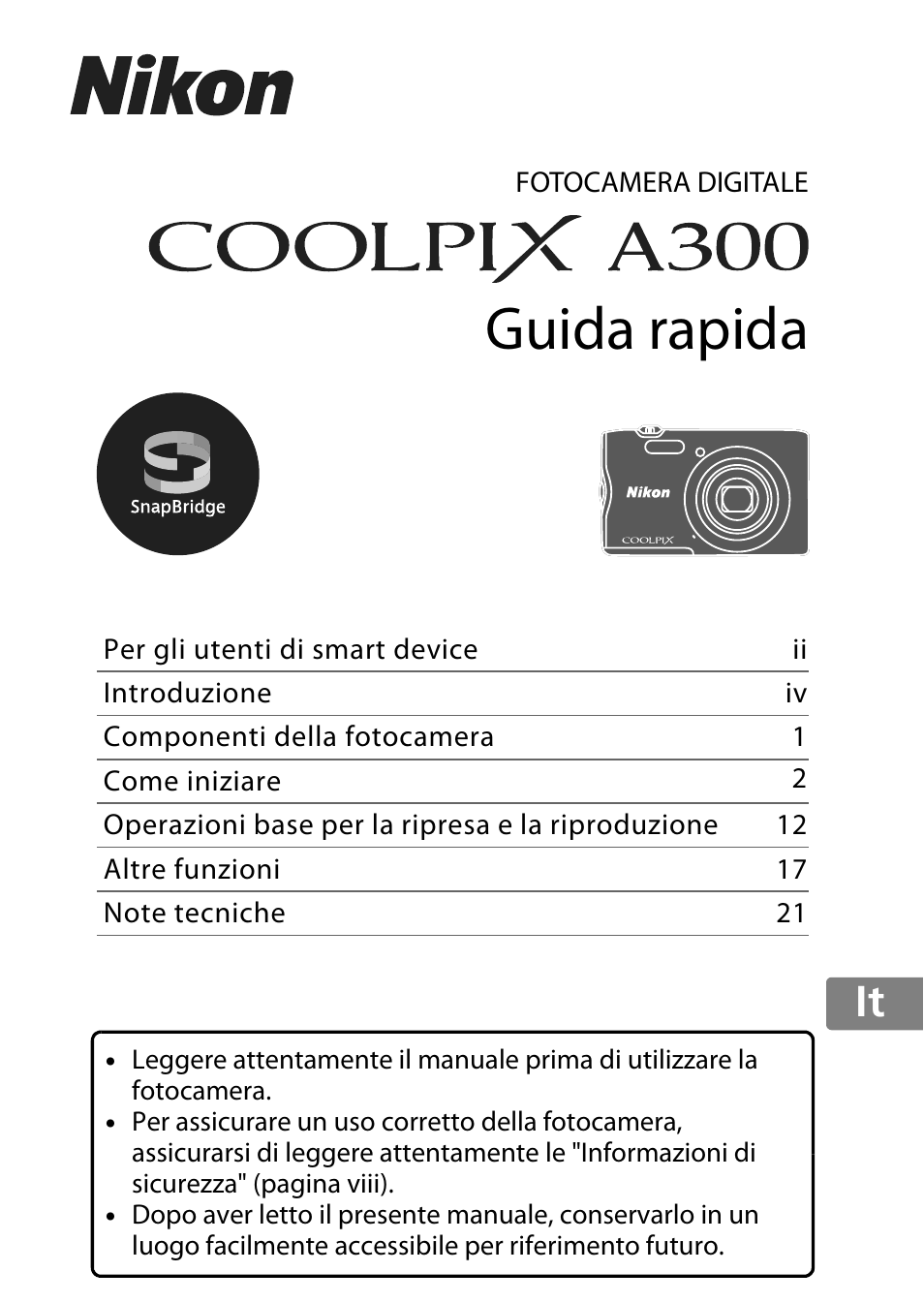Nikon Coolpix A300 Manuale d'uso | Pagine: 44