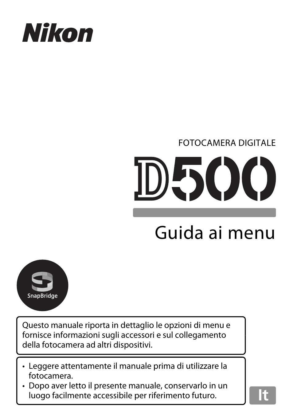 Nikon D500 Manuale d'uso | Pagine: 207