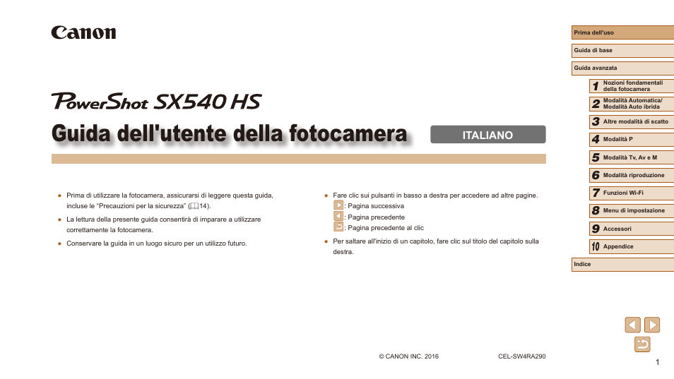Canon PowerShot SX540 HS Manuale d'uso | Pagine: 186