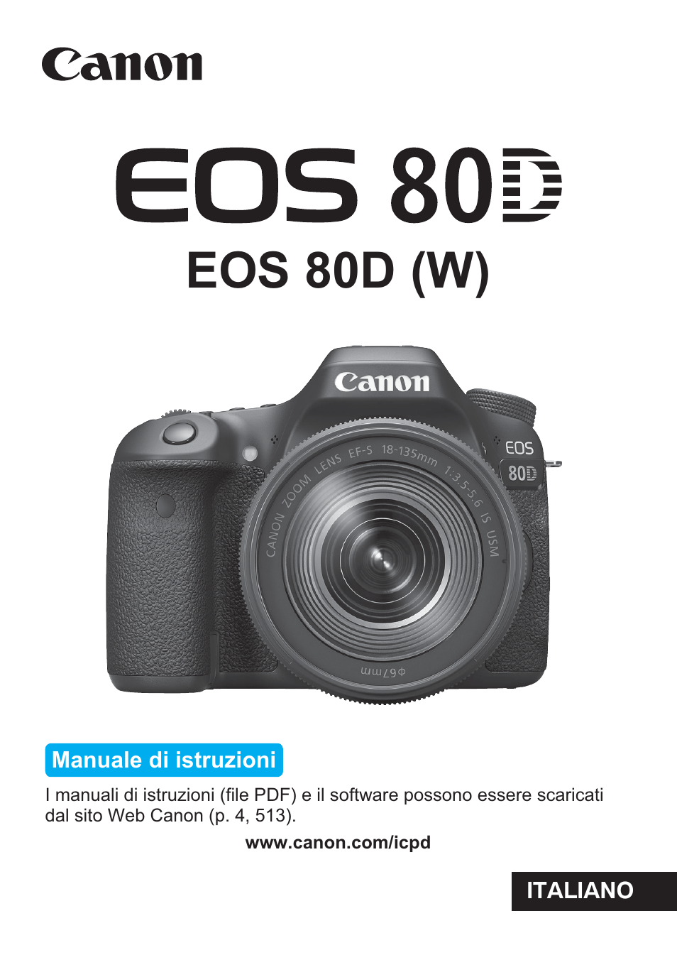 Canon EOS 80D Manuale d'uso | Pagine: 526